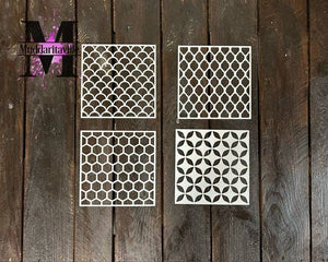 6 Inch Stencil Patterns - 4 patterns - Muddaritaville Studio