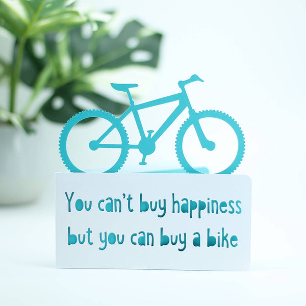 Happiness Bike Quote - Everyday Greeting Card: Orange