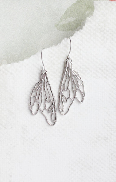 Earrings - Gold Filigree Wing