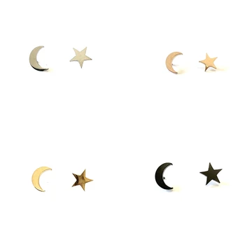 Moon & Star Earrings: Black