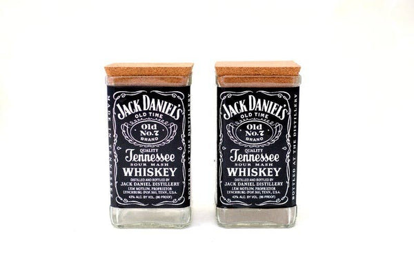 Jack Daniels Whiskey Bottle Stash Storage Jars with Cork Lid