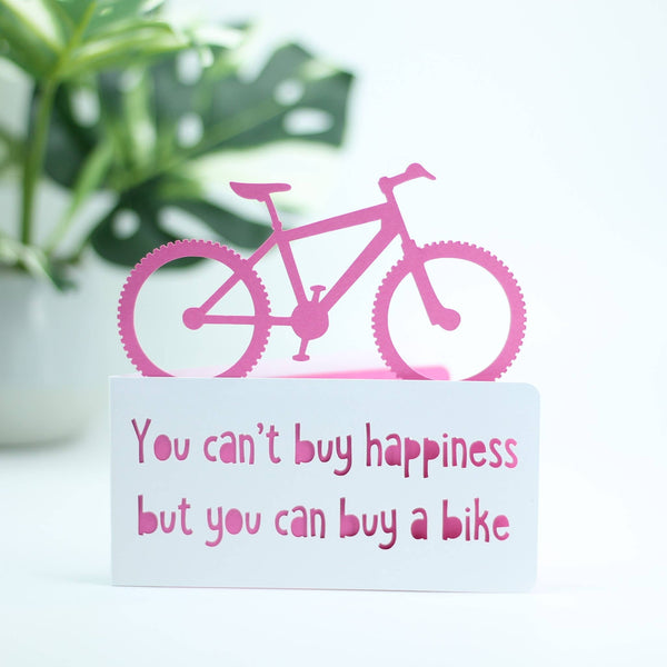 Happiness Bike Quote - Everyday Greeting Card: Orange