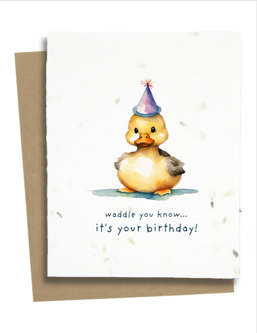 Cute Duckling Birthday Card: Lettuce