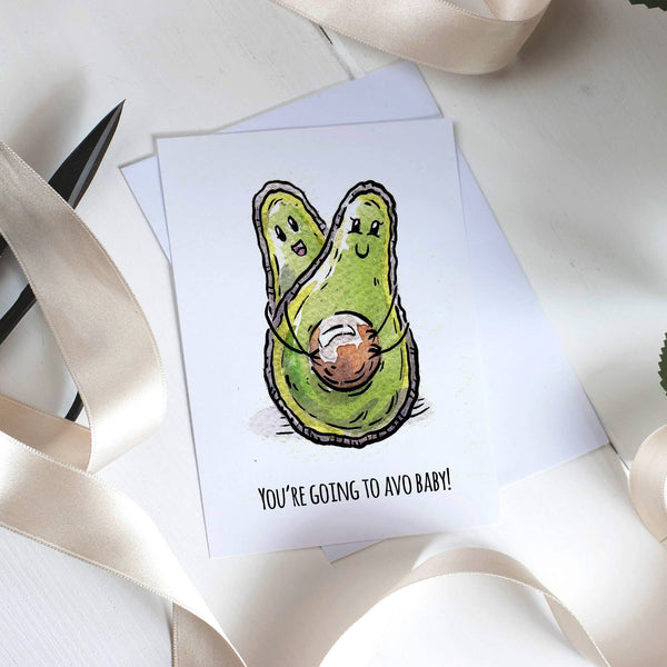 "Going to Avo Baby!" Cute Newborn Baby Card for New Parent