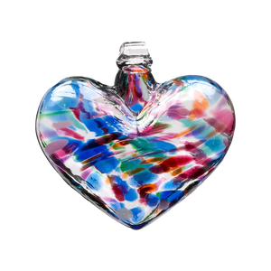 Multi Heart Glass Heart - 3 inches.