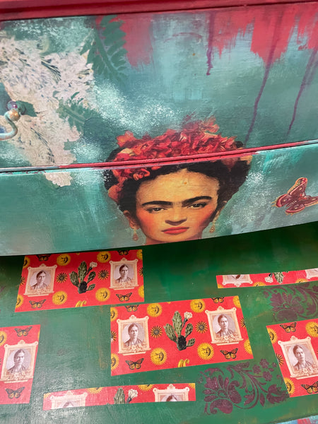 Frida Kahlo, Fall in love with yourself - Large Dresser - Painted by Tabitha