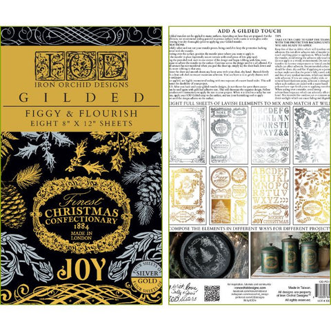 Figgy & Flourish IOD Foil Transfer (8″x12″ pad-8 sheets) Q3 2025 LIMITED EDITION - Iron Orchid Designs (Copy)