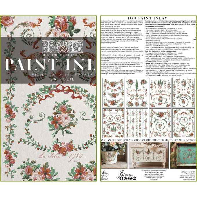 La Folie Paint Inlay (12″x16″) Q3 2025 - LIMITED EDITION - Iron Orchid Designs