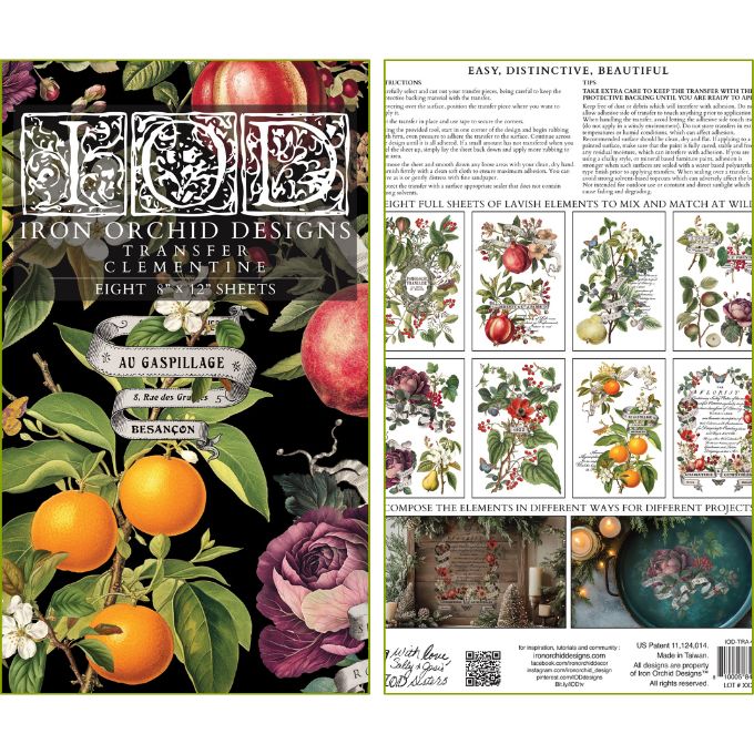 Clementine Transfer (8″x12″) Q3 2025 LIMITED EDITION - Iron Orchid Designs