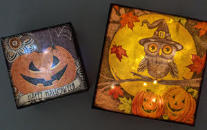 Trio of Decoupage Canvases with Pamdemonium
