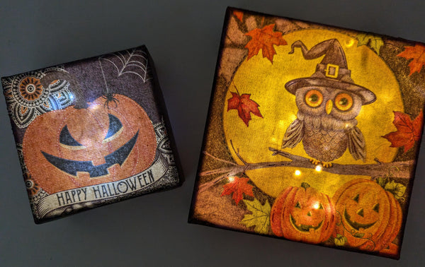 Trio of Decoupage Canvases with Pamdemonium