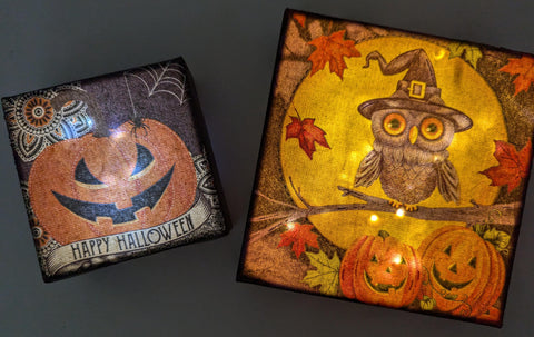 Trio of Decoupage Canvases with Pamdemonium