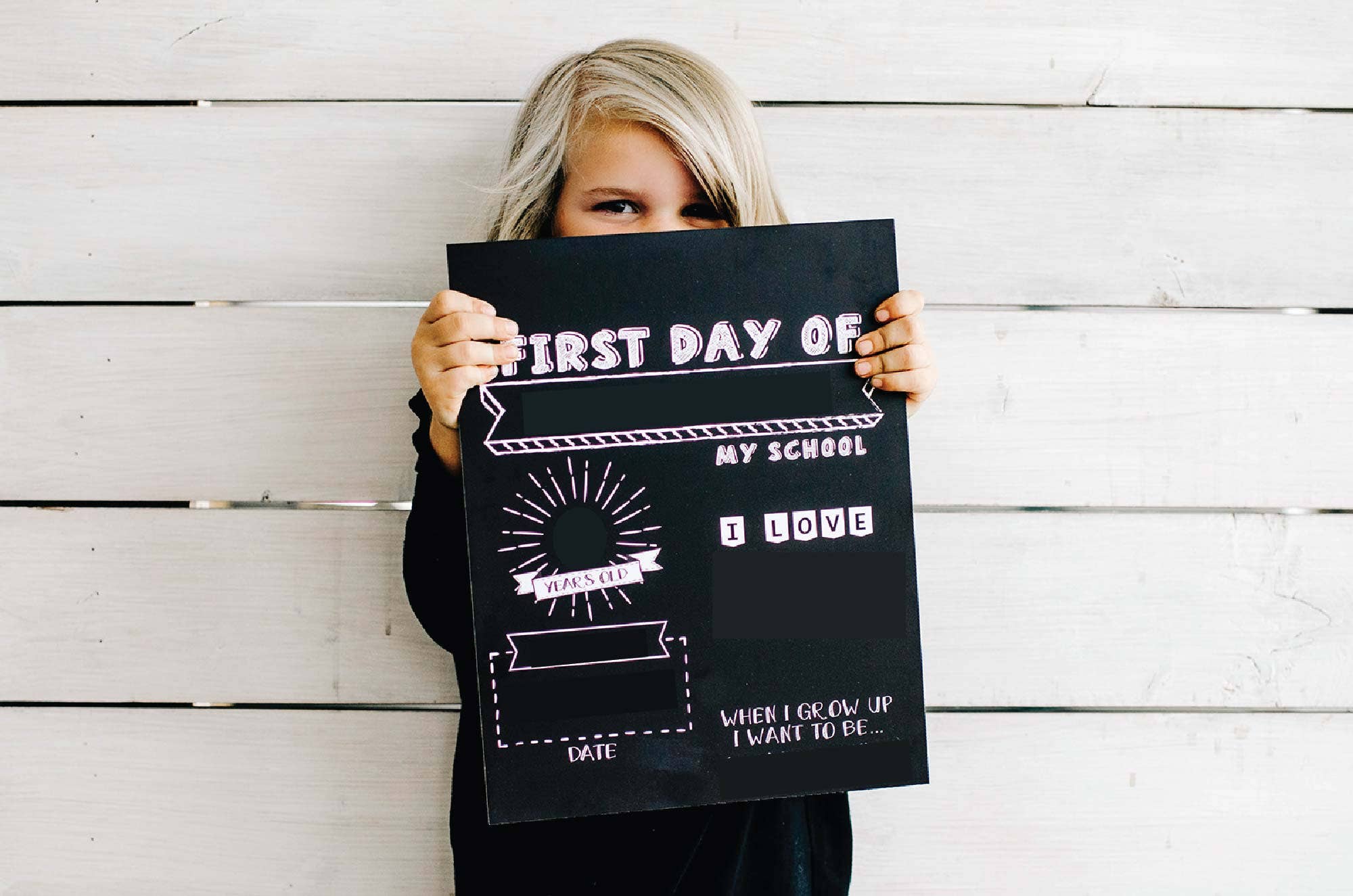 Reusable First & Last Day of School Sign (Monochrome)