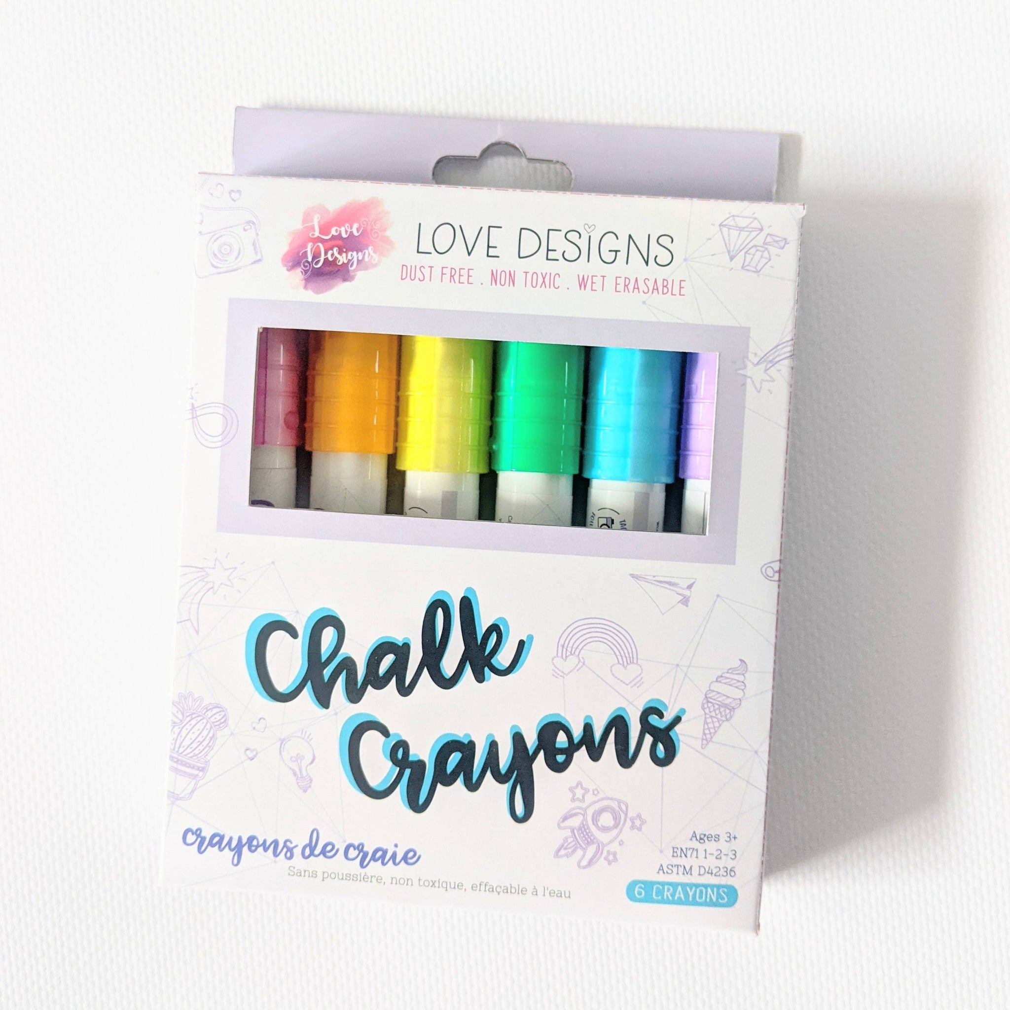 Chalk Crayons (6 pack) - Love Designs