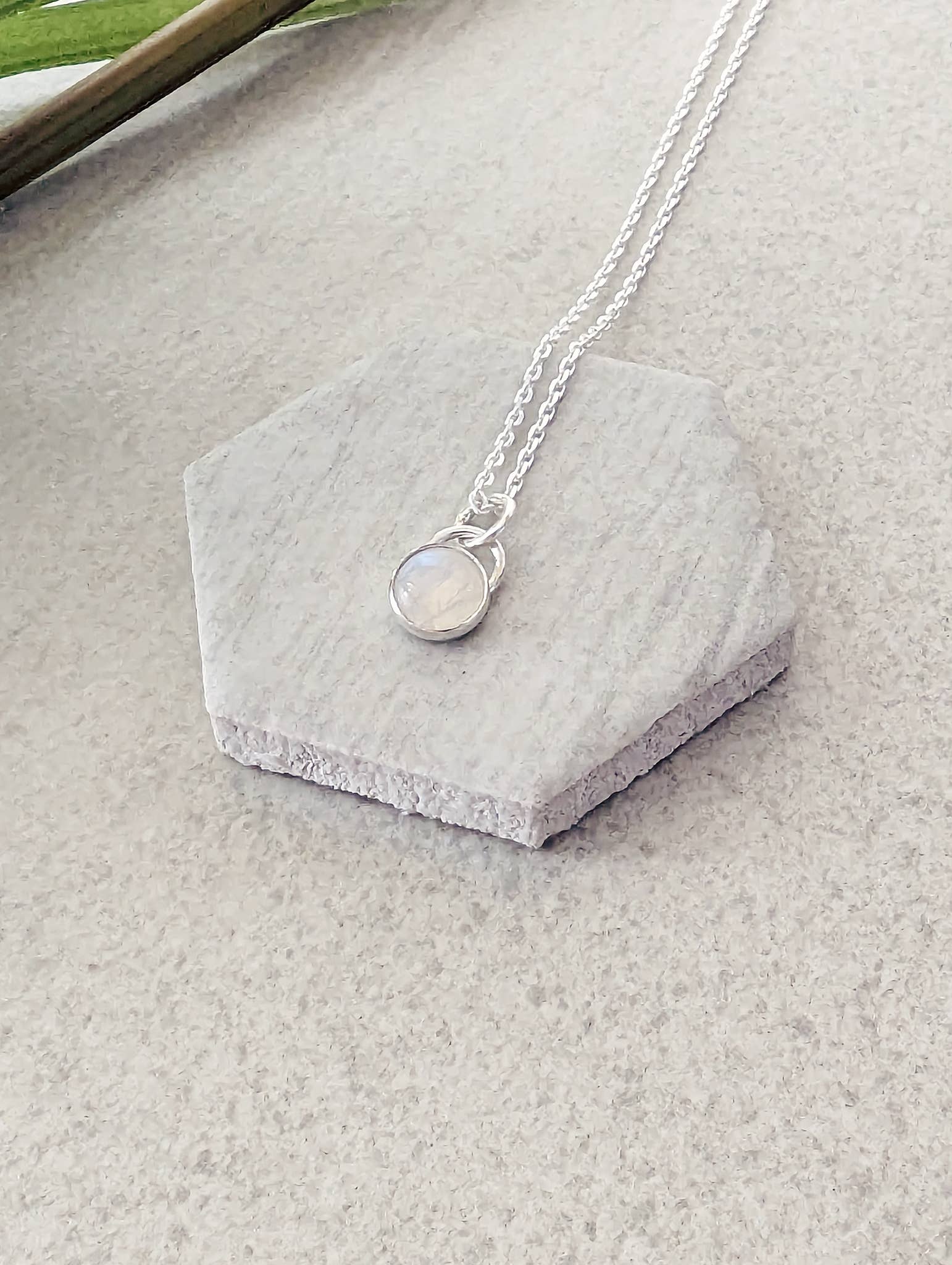 Moonstone Dainty Gemstone Necklace, Minimalist Jewelry