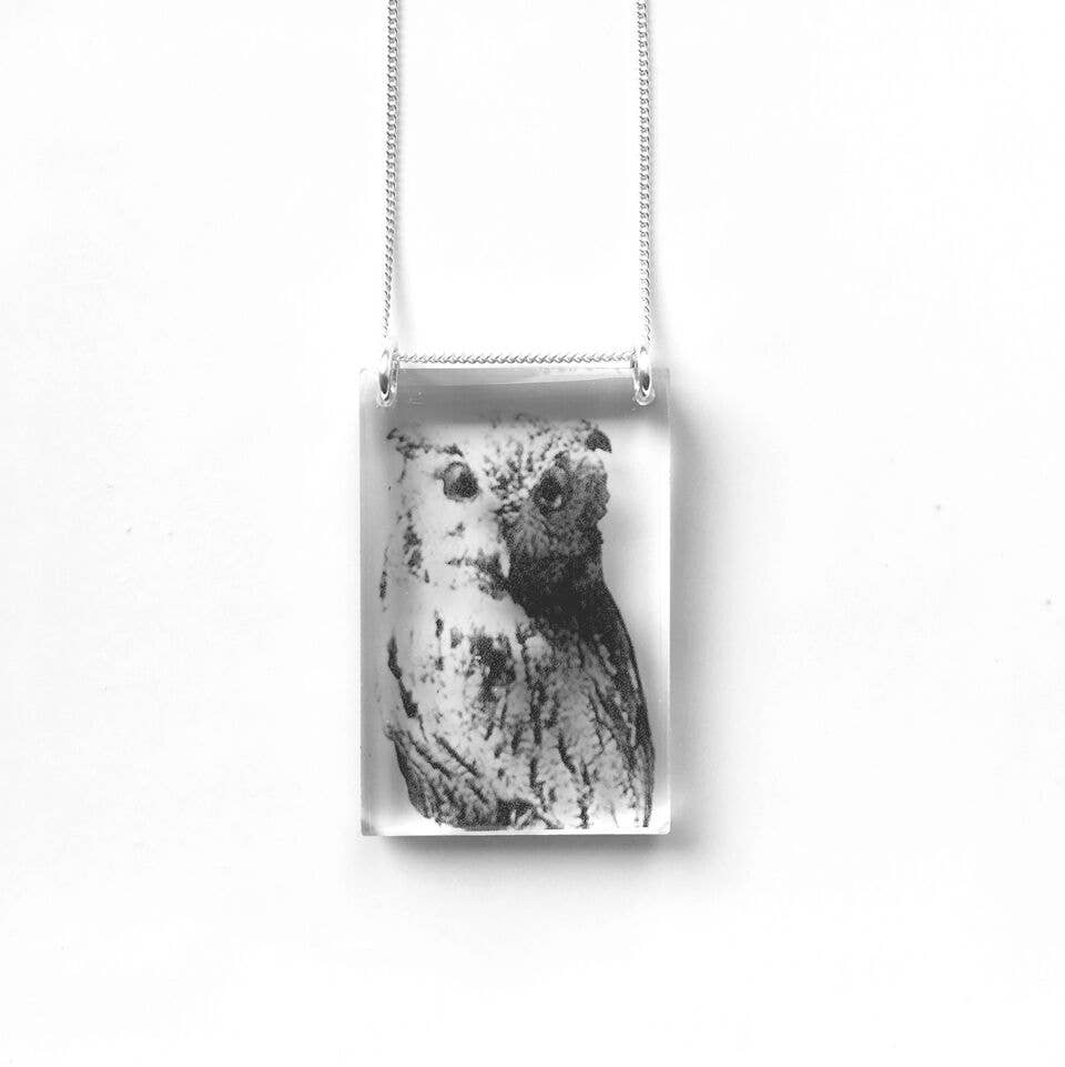 Tall Owl Necklace - Black Drop Designs
