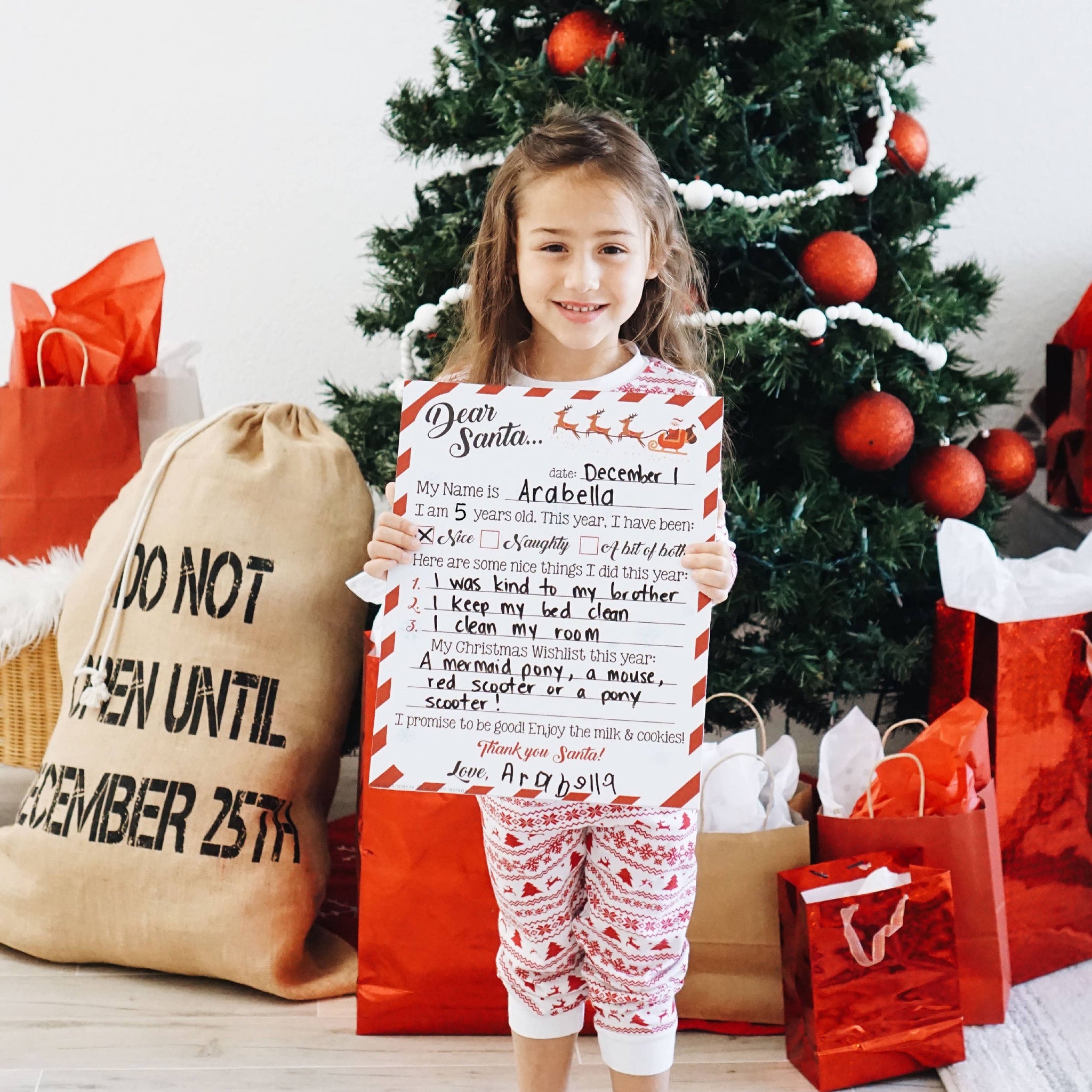 Reusable Christmas Wishlist Sign - Love Designs