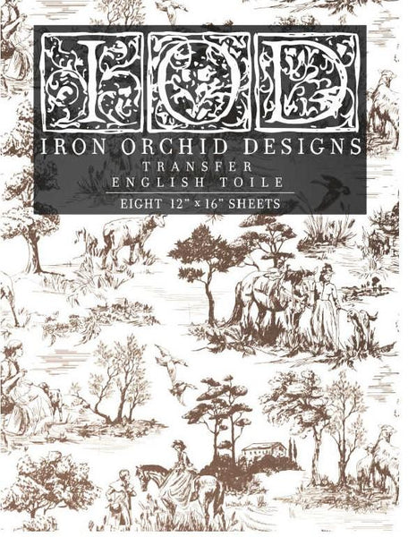 English Toile Decor Transfer - Iron Orchid Designs