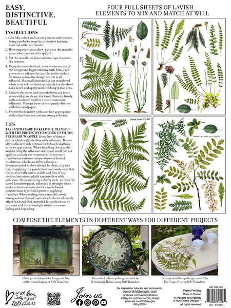 Fronds Botanical Decor Transfer - Iron Orchid Designs