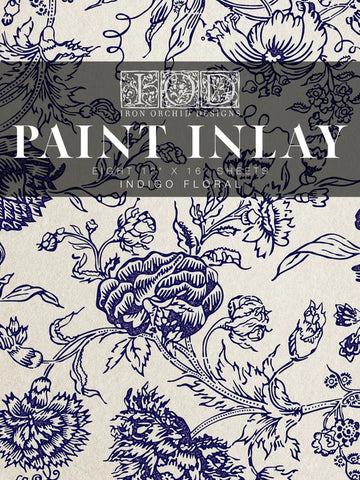 Indigo Floral - Paint Inlay - Iron Orchid Designs