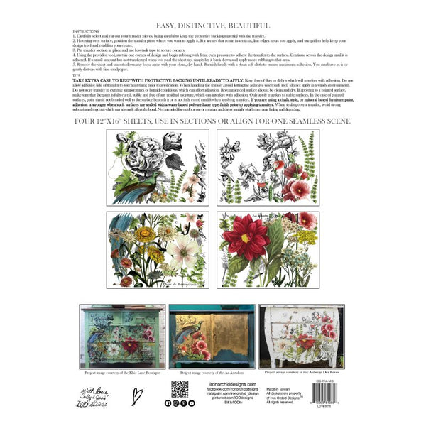 Midnight Garden Decor Transfer - Iron Orchid Designs