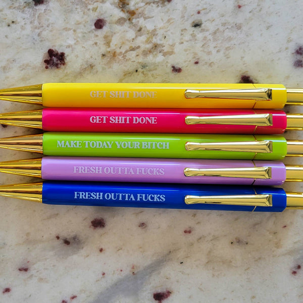 Pens Set Of 5 - Funny Stationery