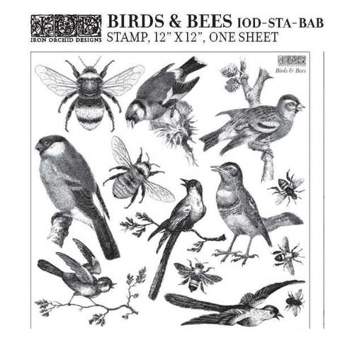 Birds & Bees Décor Stamp - Iron Orchid Designs