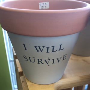 Plant Pot - painted and stamped - Muckabout
