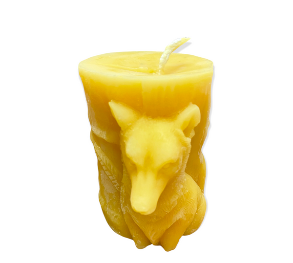 Beeswax Candle Set - Wolf and Bear - 100% beeswax
