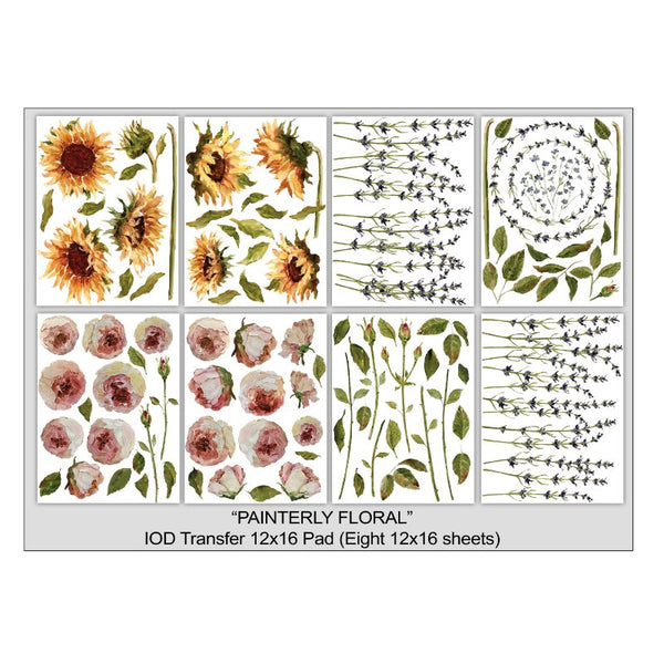 Painterly Floral Decor Transfer - Iron Orchid Designs
