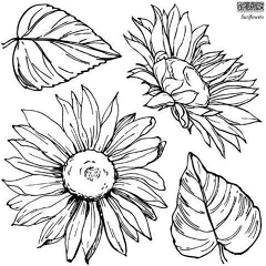 Sunflower Décor Stamp - Iron Orchid Designs