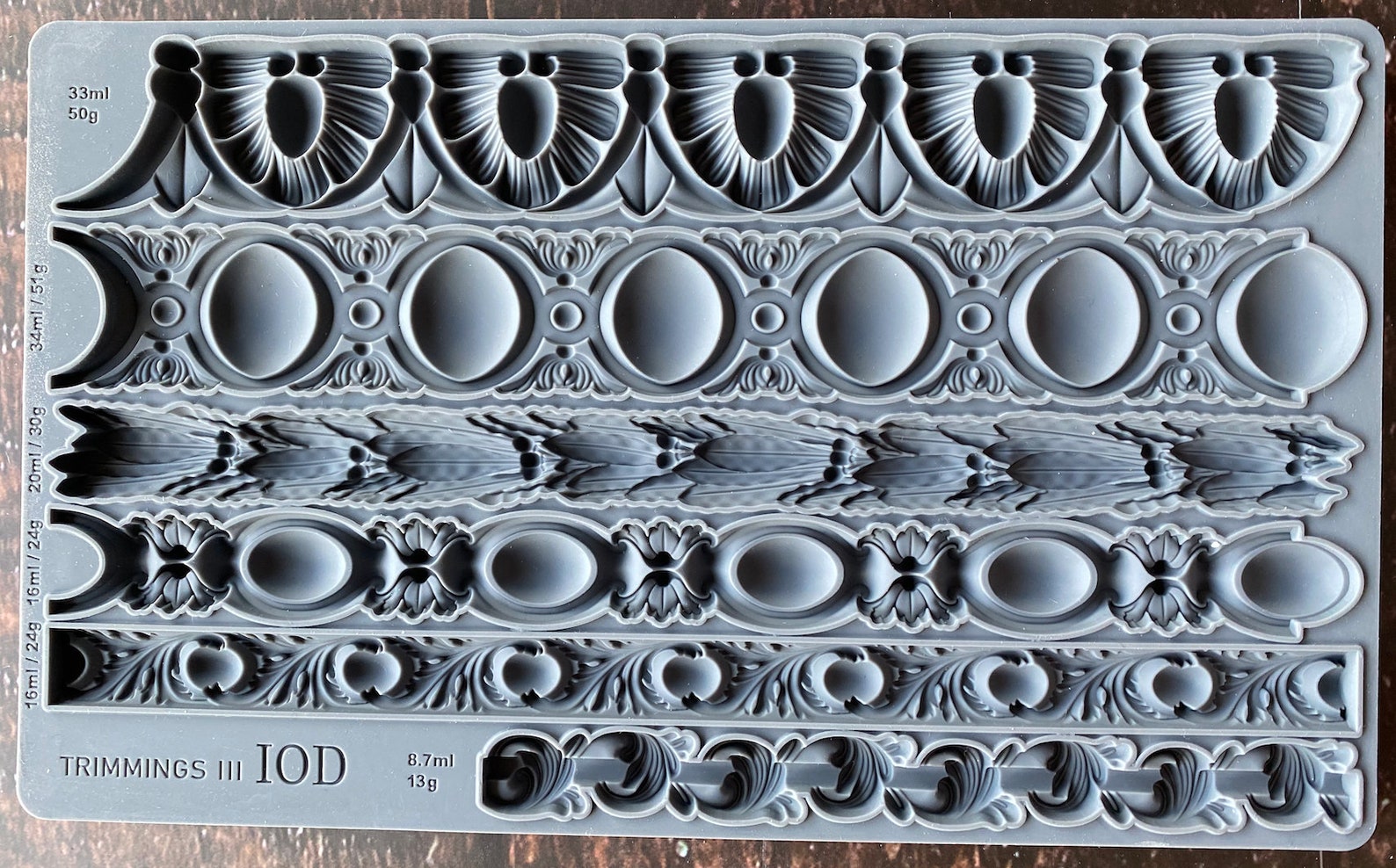 Trimmings 3 Decor Mould - Iron Orchid Designs
